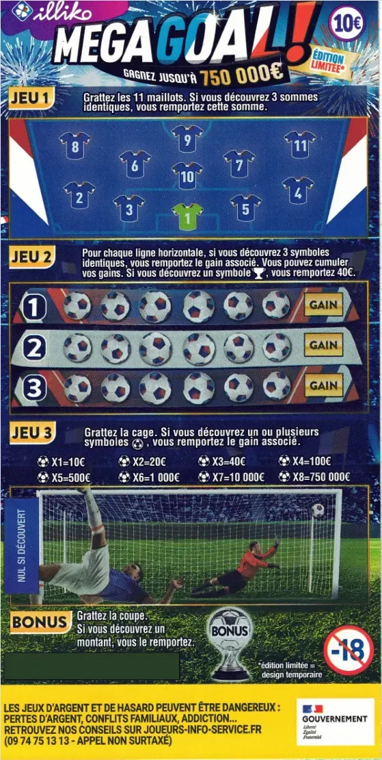 Loterie illiko “Méga Goal”