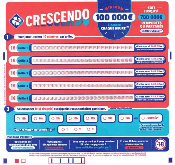 Grille du jeu Crescendo