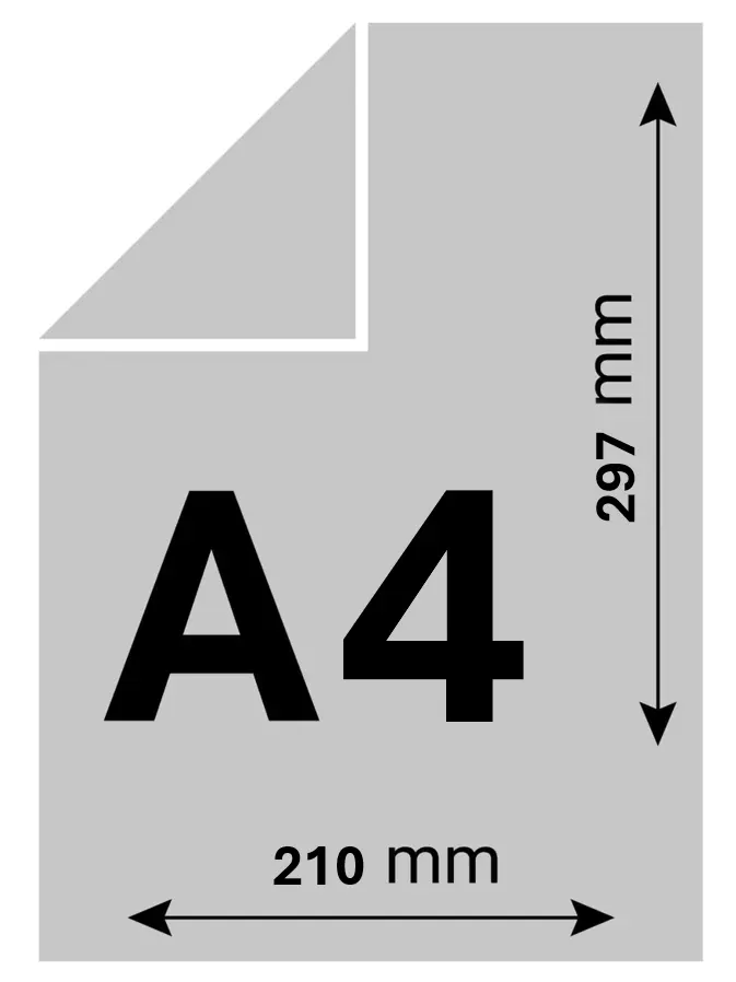 Illustration d'une feuille de papier au format A4.